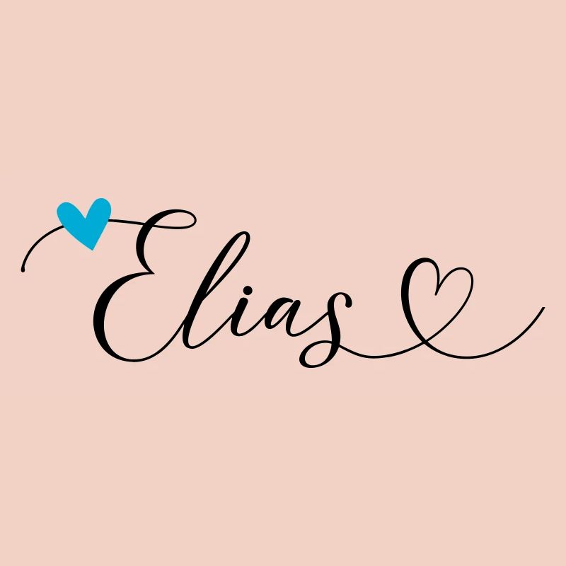 Elias Surname First Name Calligraphy Heart