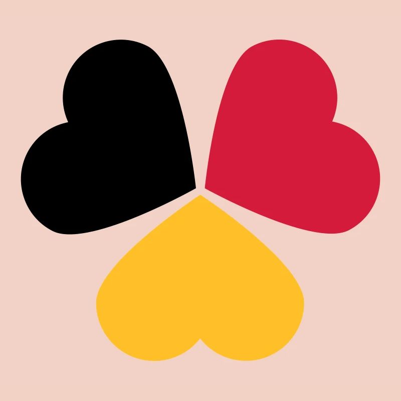 3 Coeurs Allemagne Belgique Drapeau Trèfle