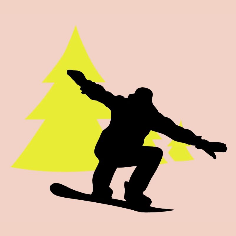 snowboarder trees