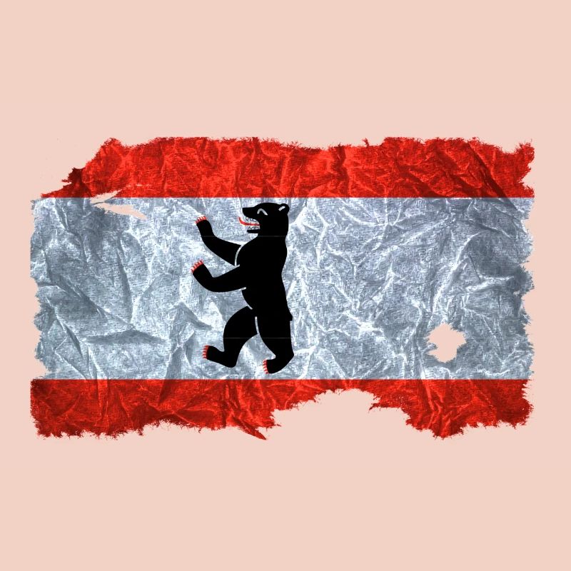 Regard drapeau Berlin / drapeau de cru utilisé