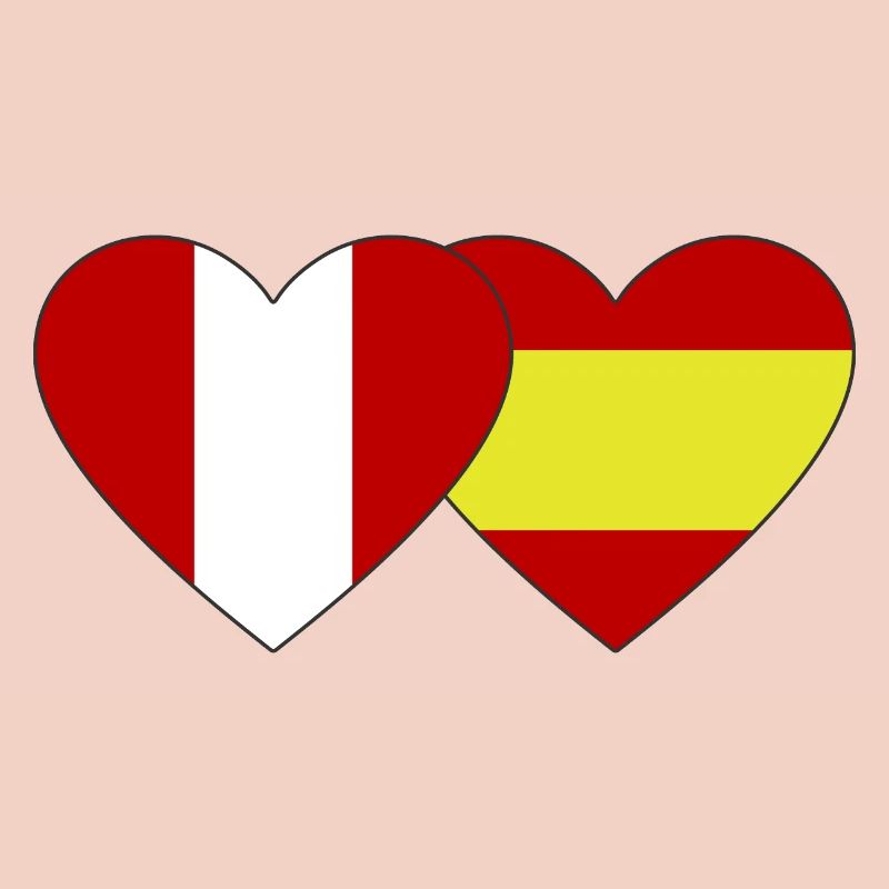 Pérou Espagne Drapeau Coeur