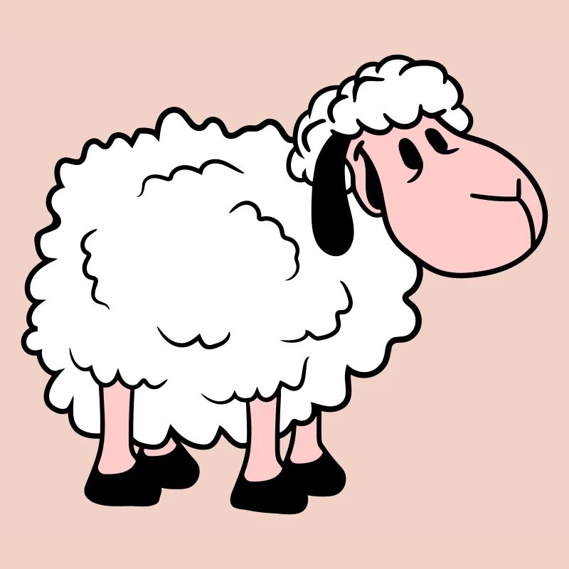 Sheep Baby Stands Cute Cute Lamb Child Cool Comic