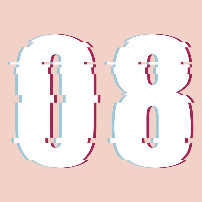 Eight 8 Number 08 Effect Distorted Number