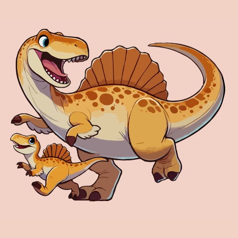 Spinosaurus Mutter und Kind