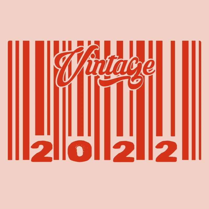 vintage 2022 né en 2022 3 ans bar code anniversair