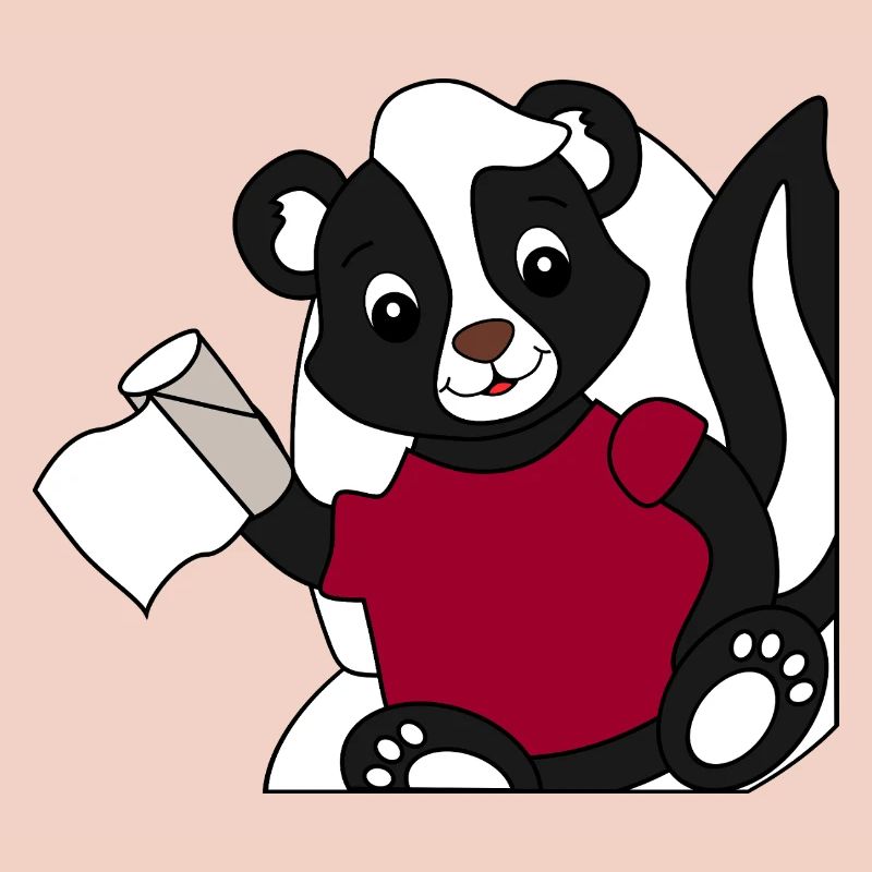 Skunk Pixie on toilet
