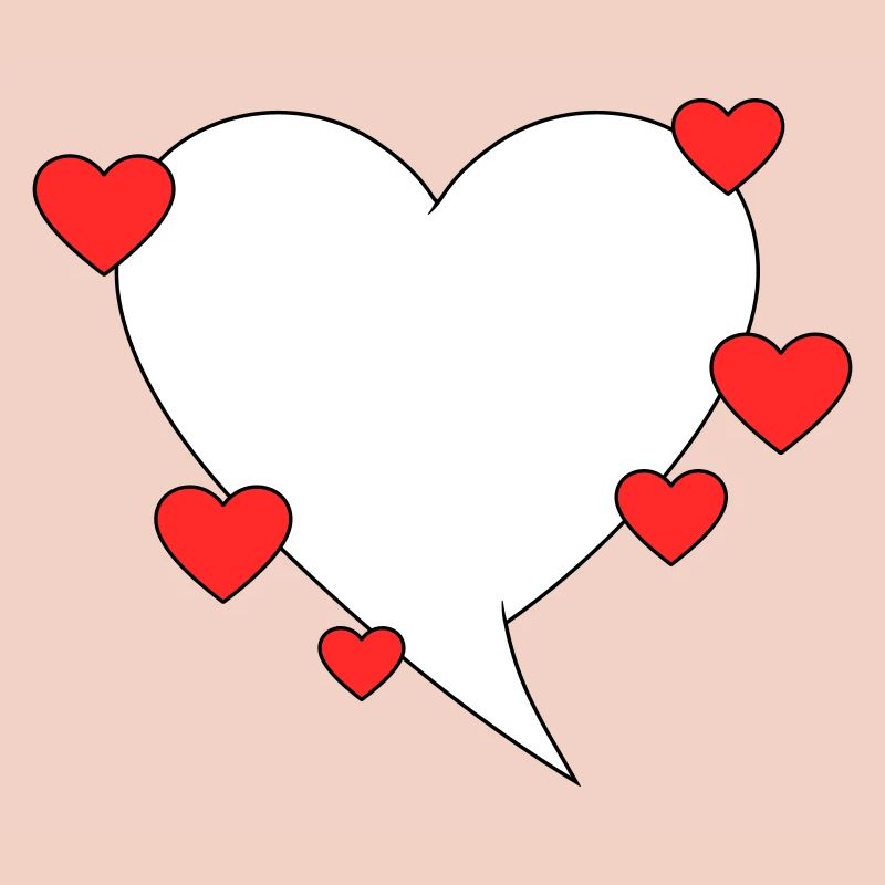 Bulle de dialogue avec des cœurs