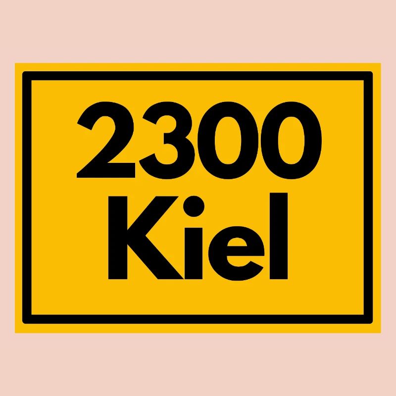 Panneau de lieu - puis rétro ancien code postal 2300 Kiel