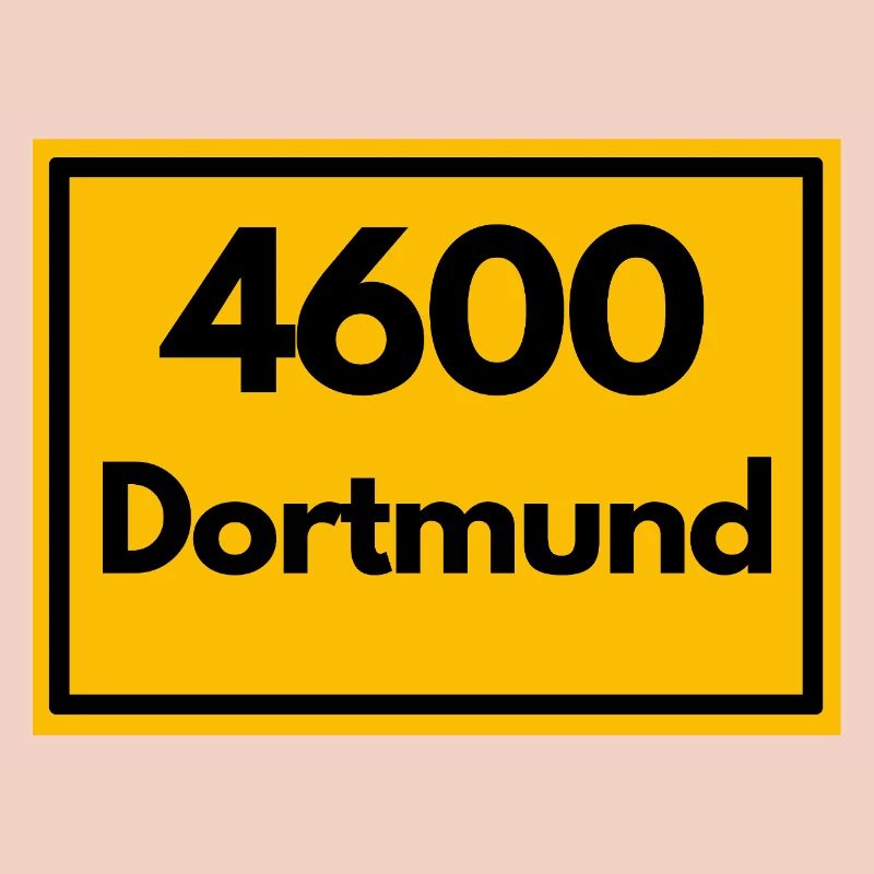 Panneau de la ville - puis rétro ancien code postal DORTMUND