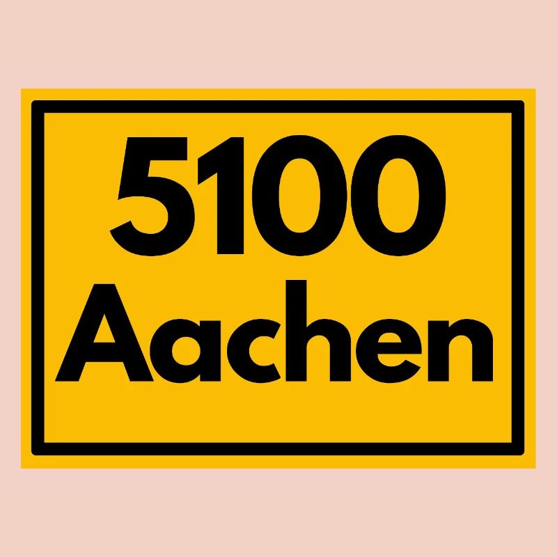 Panneau de la ville - puis rétro ancien code postal 5100 AACHEN