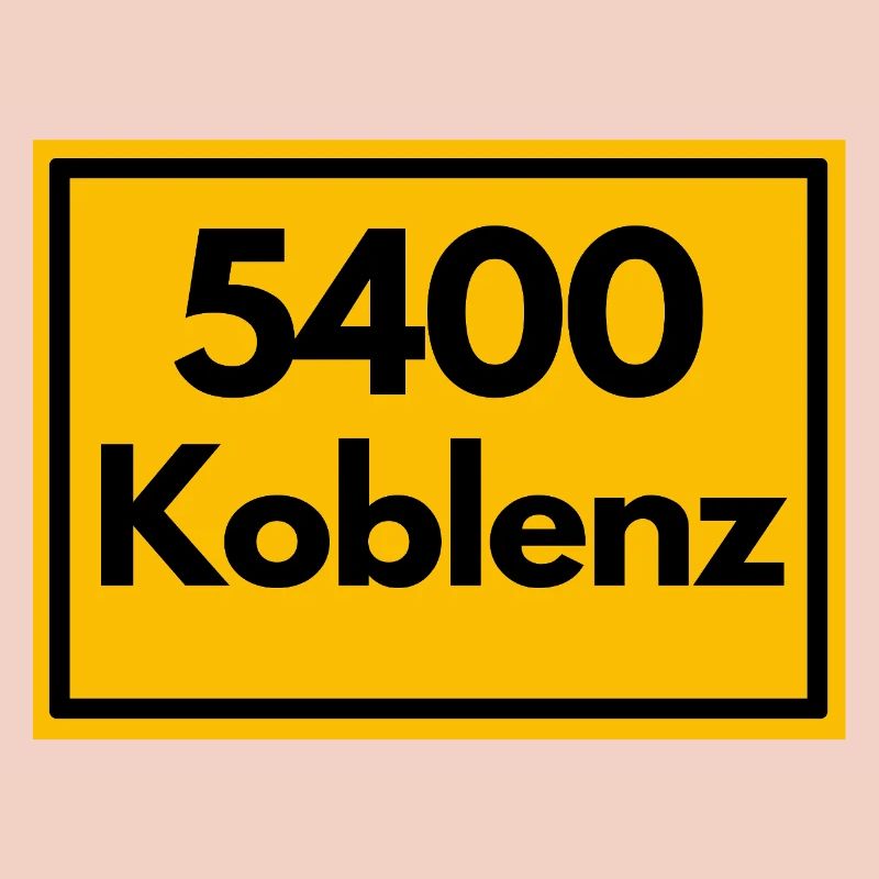 Place sign - then retro old zip code 5400 Koblenz