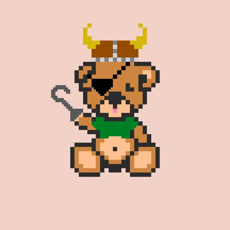 Pixel Bear Viking
