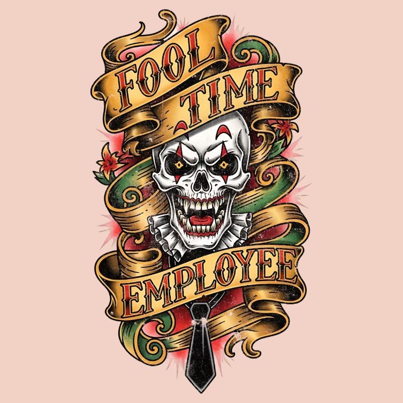 Fool Time Employee Skull