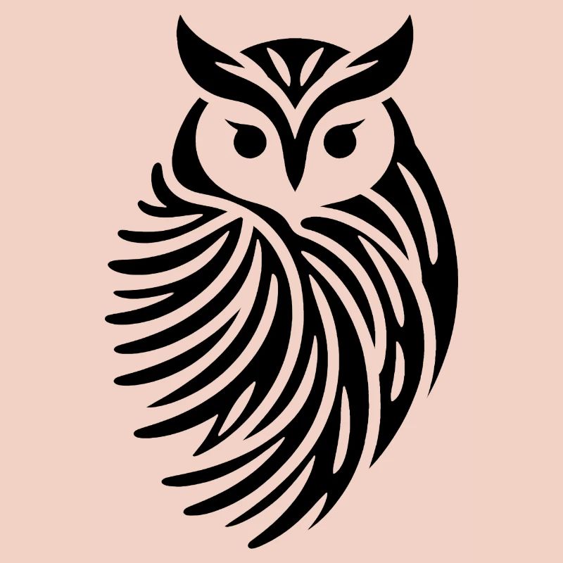 Minimalist Owl Abstract Silhouette