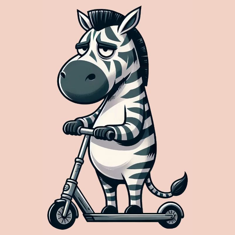 Mürrisches Zebra Roller Comic Rollerspaß