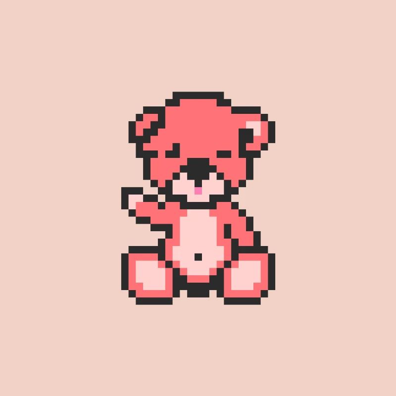 Pixel MiniBear Neon Pink