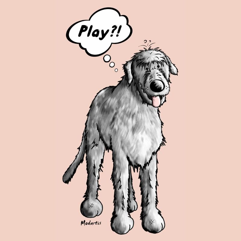 Irish wolfhound - cartoon - comic - funny