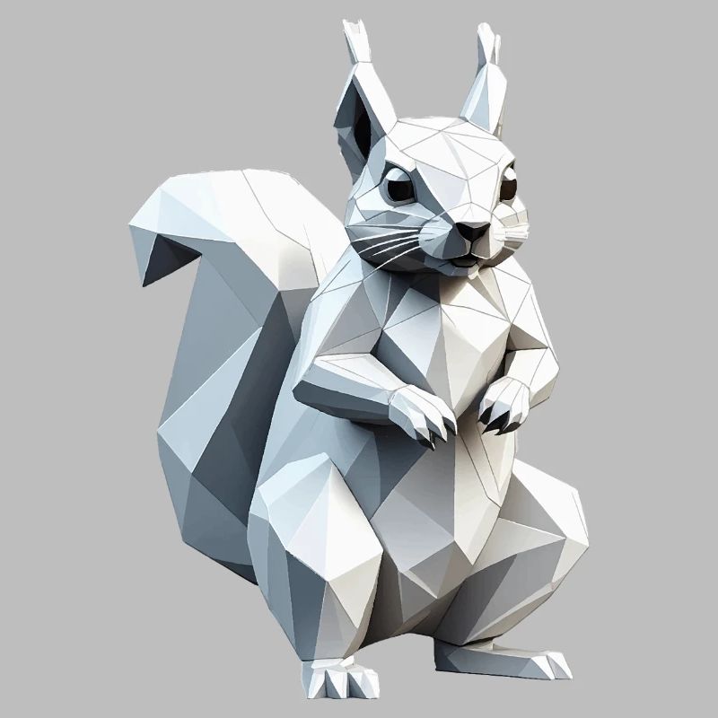 Squirrel - Cute Low Polygon Design