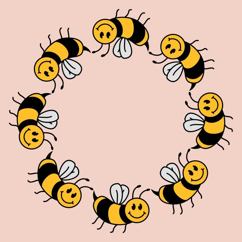 Funny bee circle pattern