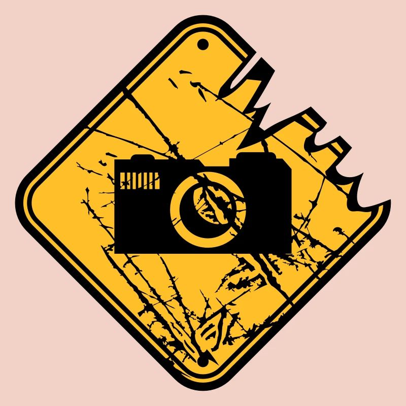 Caméra signe de danger AVERTISSEMENT