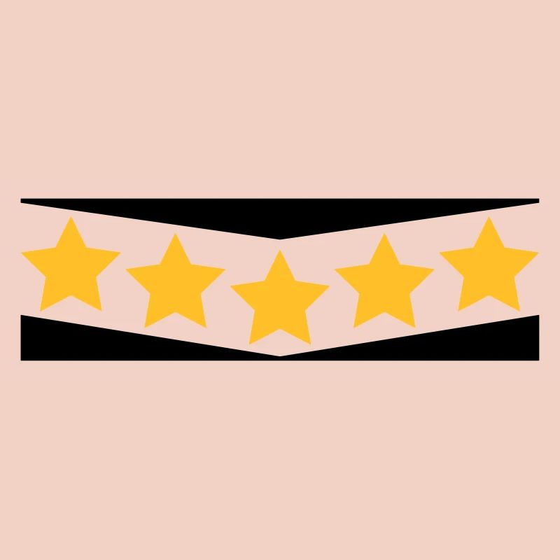 5 Sterne, gebogen. Five Stars. 2c