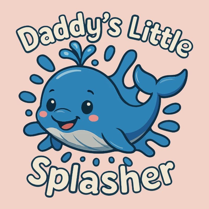 Papa petit éclaboussure mignon bébé baleine