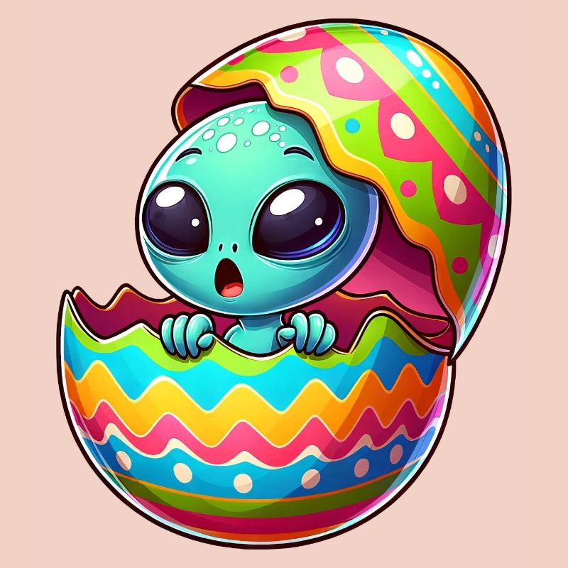 Conception colorée d’oeuf de Pâques extraterrestre éclosion