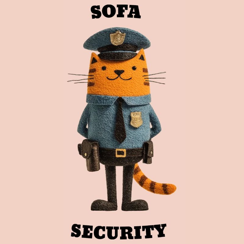 Sofa Security - Funny Cats Illustration