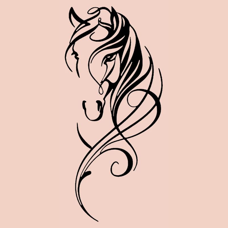 Cheval abstrait noir