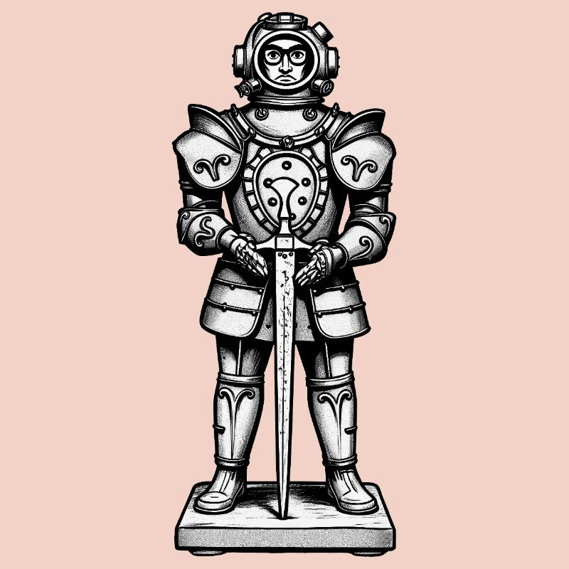 KNIGHT DIVER MAN - black & white