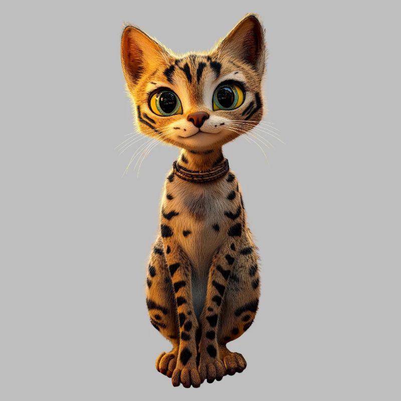 Savannah Chat Chat Maman Mignon Serval Léopard Chats