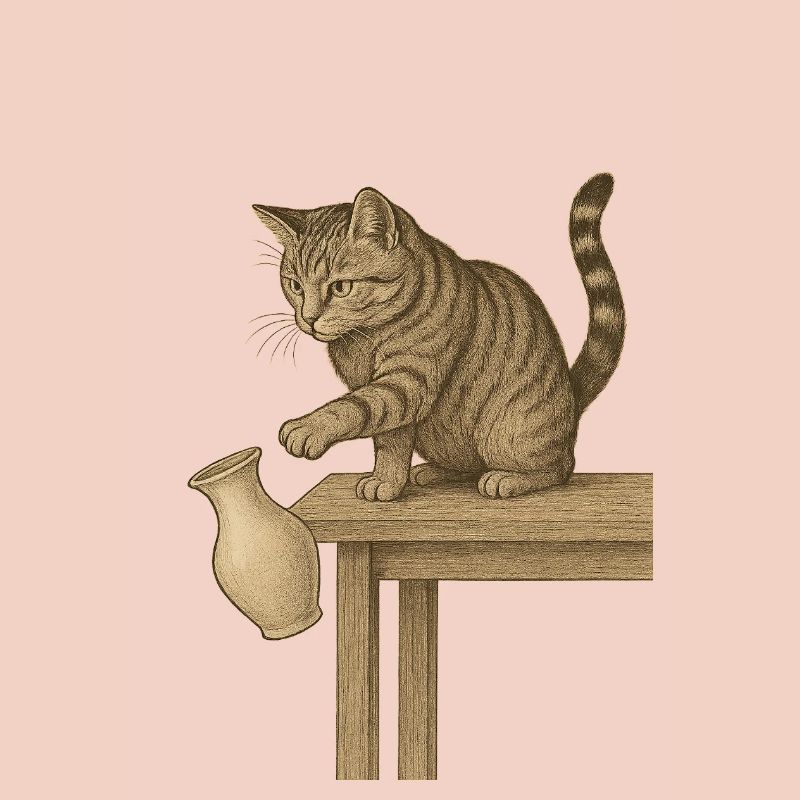 Cat logic: If it's right, it can also fall