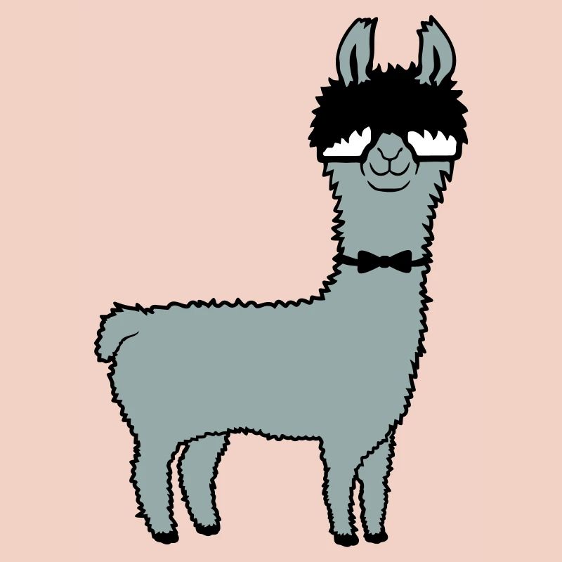 Llama Nerd Geek Hornglasses Bow Tie Funny Alpaca Cute