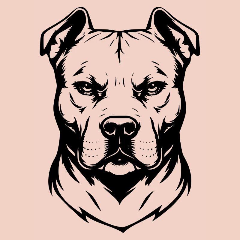Pitbull Kopf Design schwarz