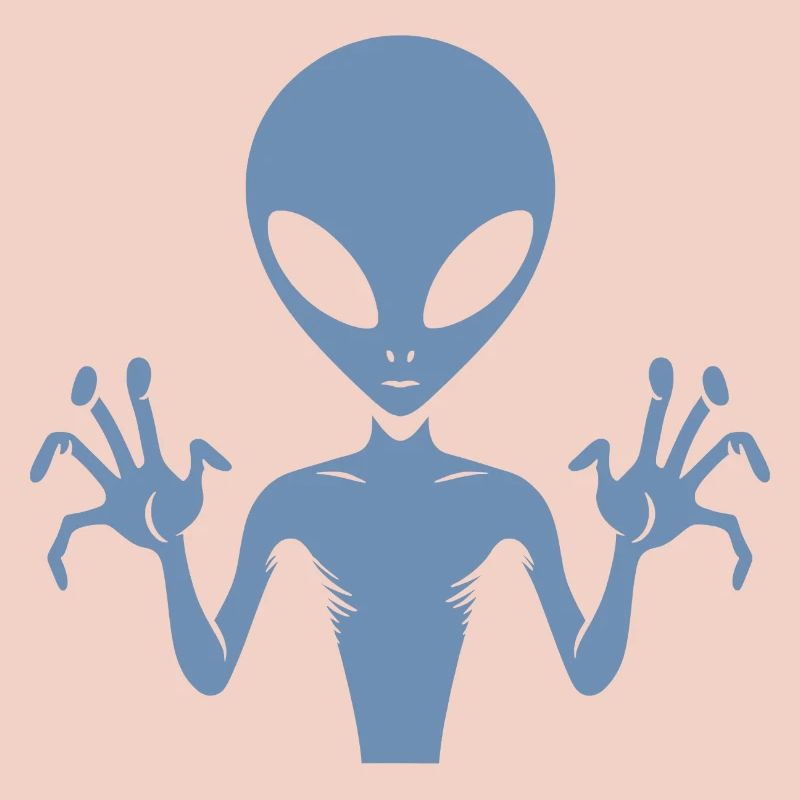 Alien alien body silhouette with hands