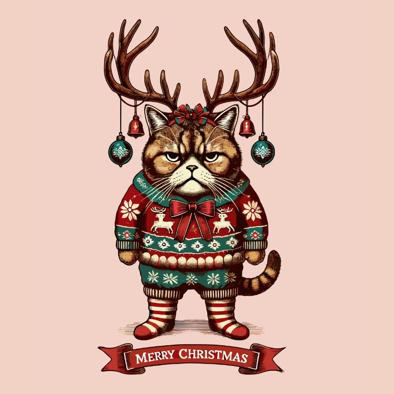 Chat de Noël Noël drôle