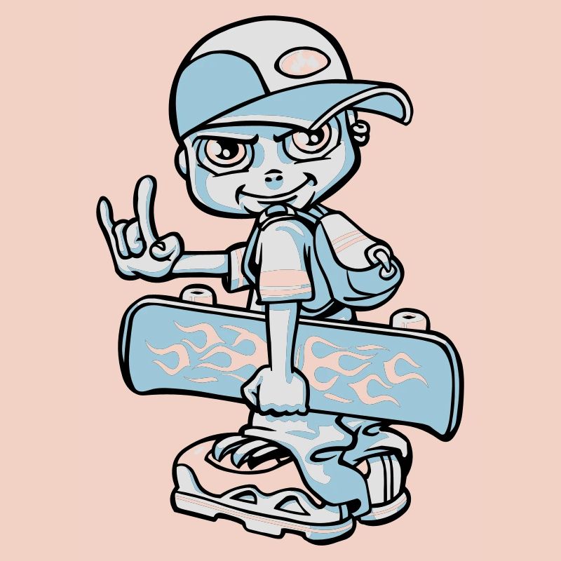 Garçon et son skateboard flex