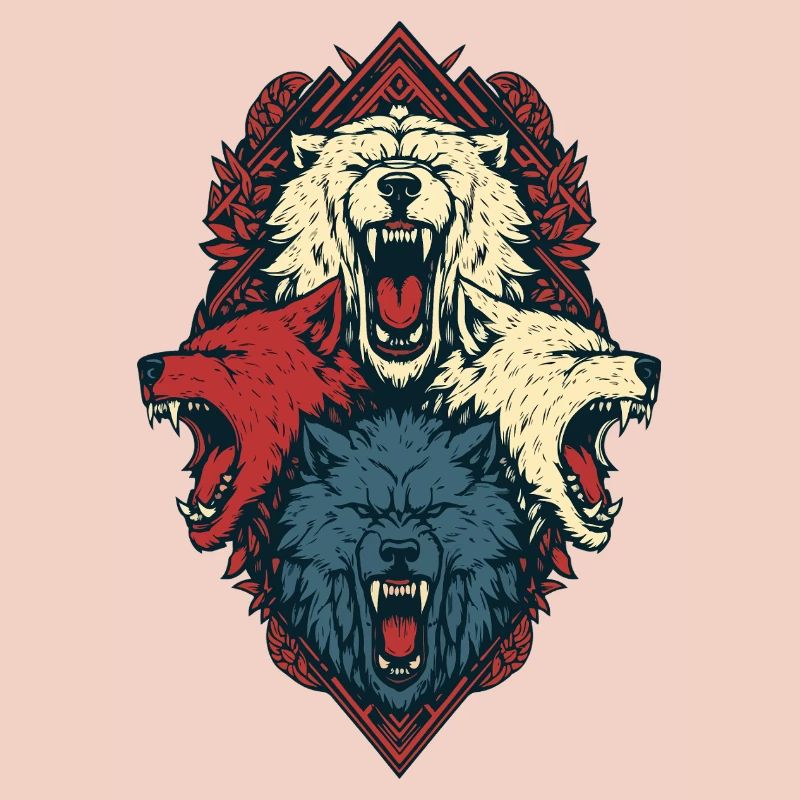 Écusson de loup trine