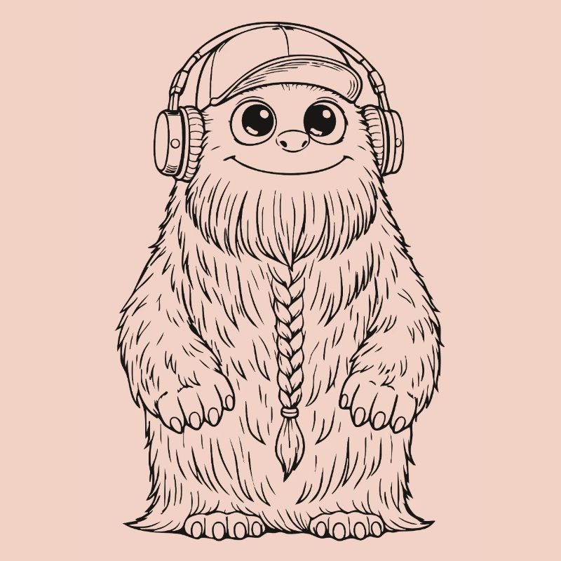 Fluffo with braid front - Fluffonster design black