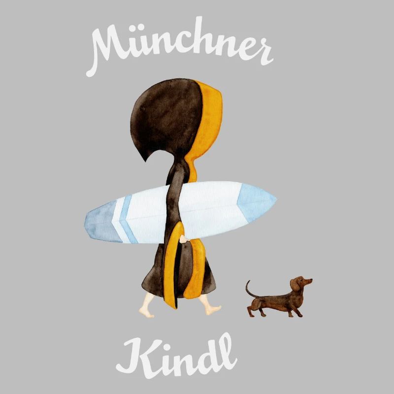 Münchner Kindl "Eisbach Surfer" mit Dackel