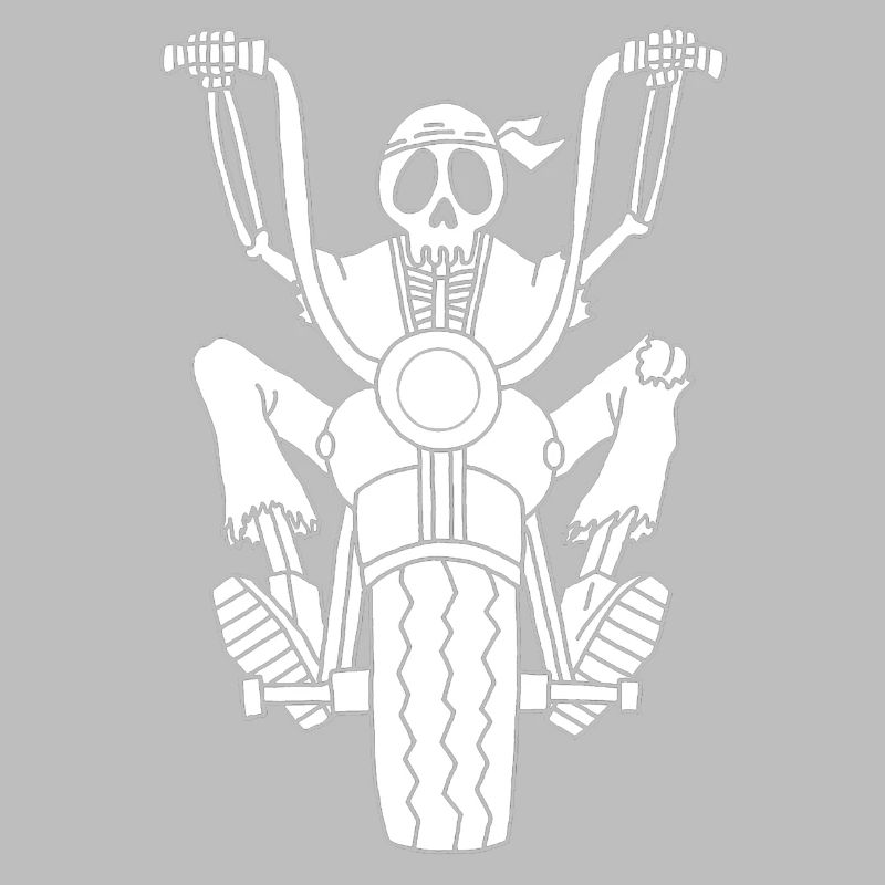 Skeleton white biker