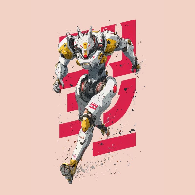 Futuristic Wolf Fighting Robot