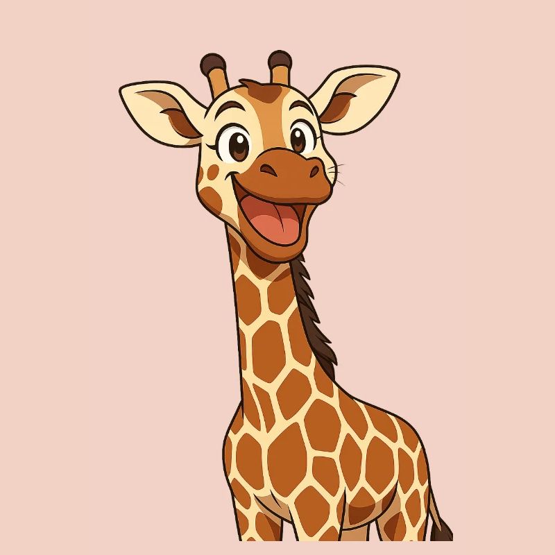 Girafe heureuse avec une expression souriante
