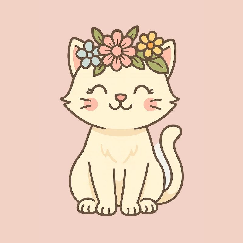 Couronne florale Chat Charm