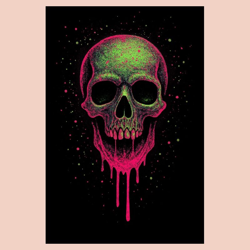 Tetemort – Crâne néon psychédélique