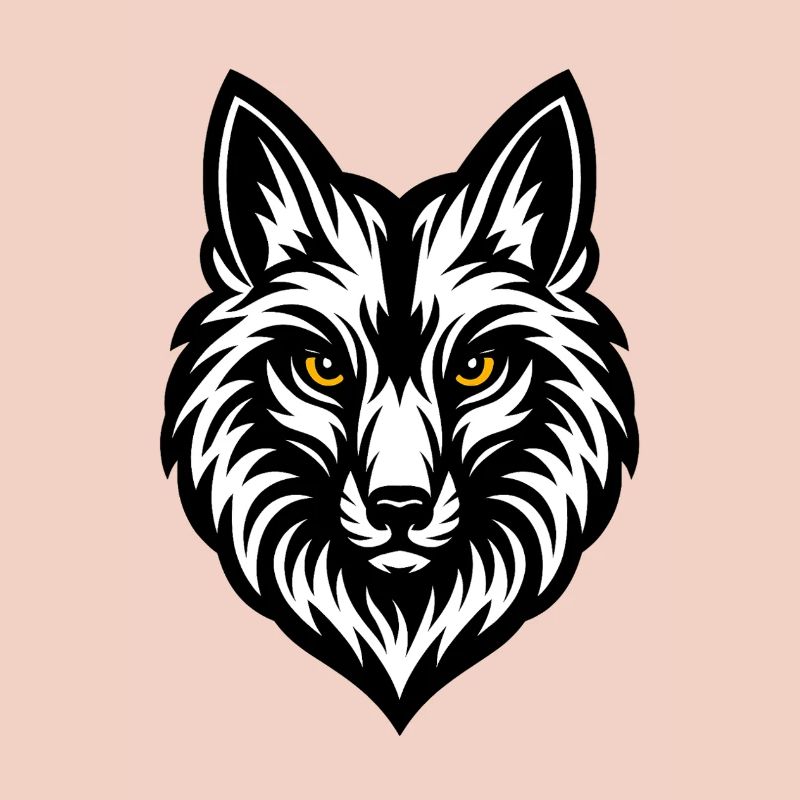 Wolf's Head Black White