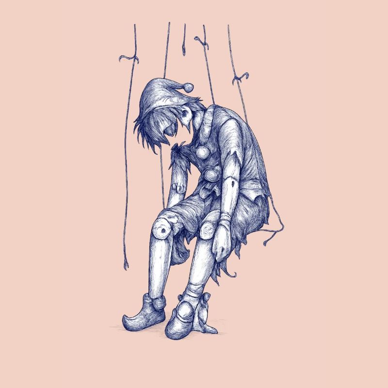 Image de marionnette bleue