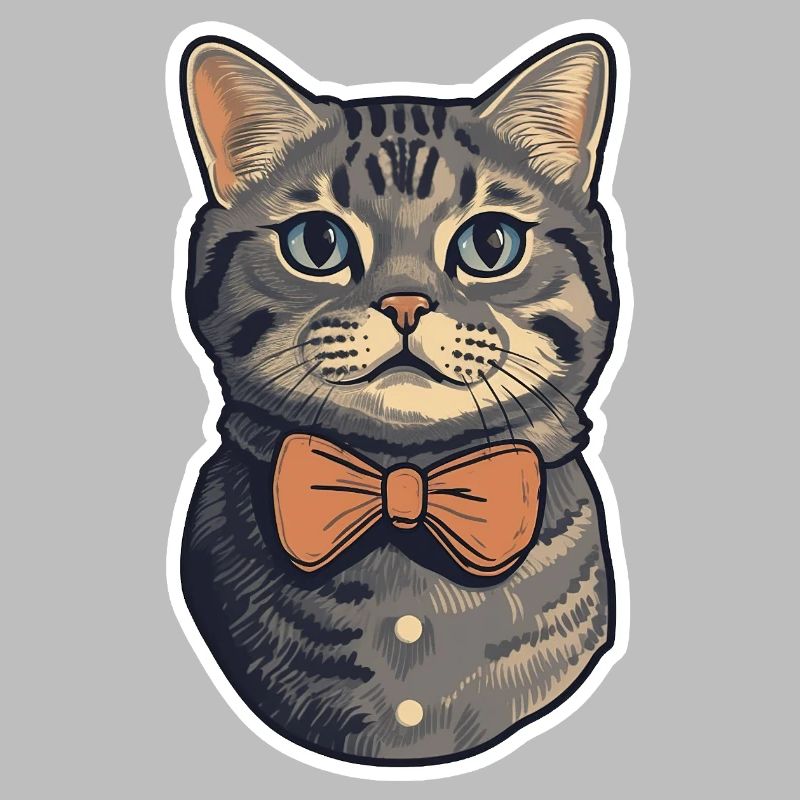 Eine süße Katze mit Fliege