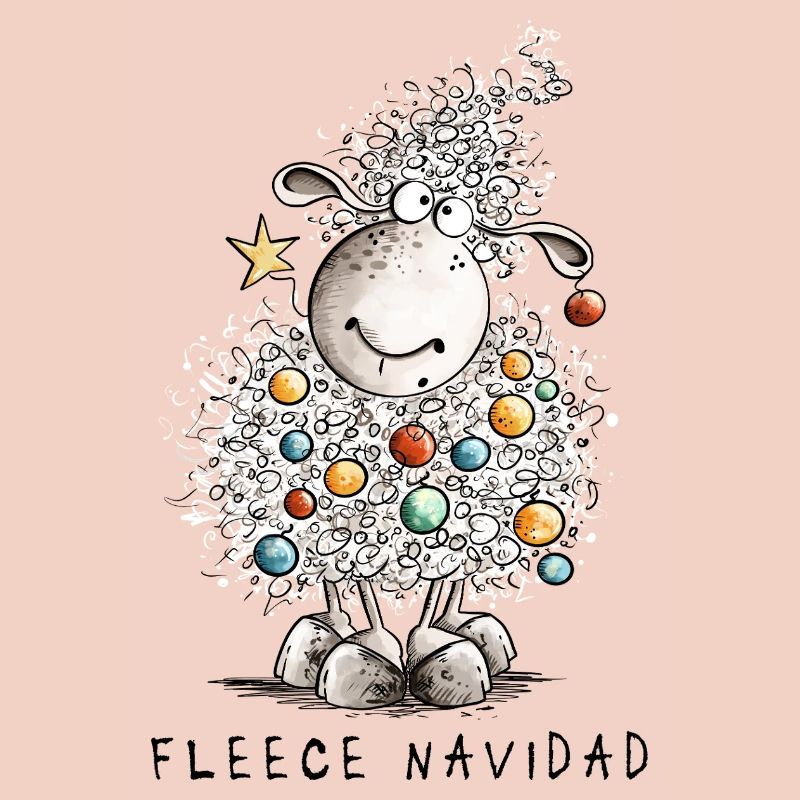 Fleece Navidad Weihnachtsschaf Cartoon Schaf