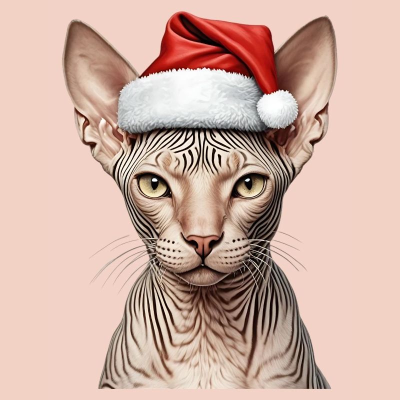 Chat sphynx de Noël